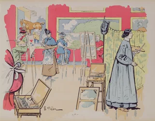 Damen in einem Malkurs, 1902